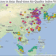 The PM2.5 levels of China and neighboring countries—anything higher than 20 is deemed dangerous by the World Health Organization